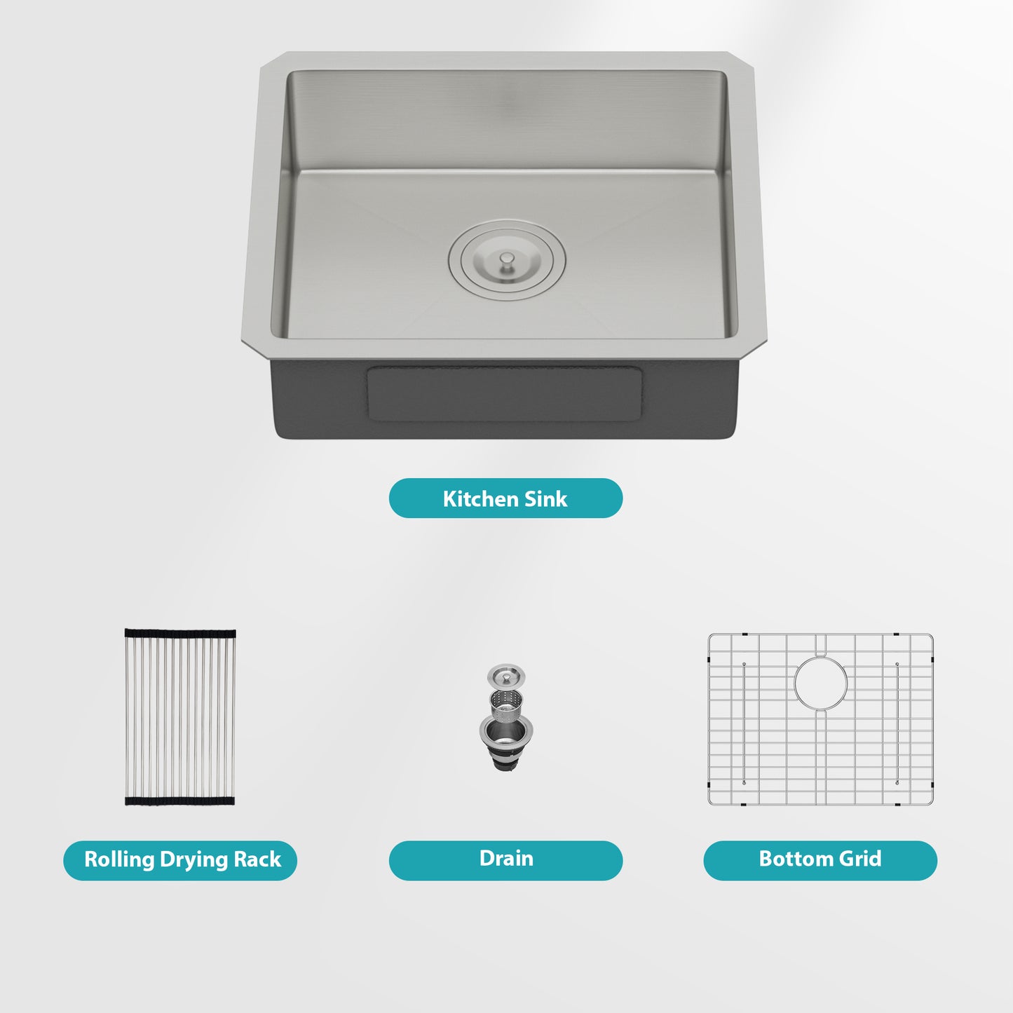 ADA-COMPLIANT Kitchen Sink, 18 Inch Undermount Sink 5.5-Inch Low Depth ADA Compliant Single Bowl 16 Gauge Stainless Steel 18 x 16 x 5.5 Inch Handmade Sinks Basin