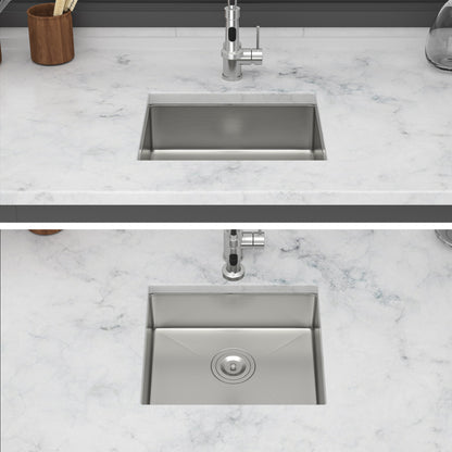 ADA-COMPLIANT Kitchen Sink, 18 Inch Undermount Sink 5.5-Inch Low Depth ADA Compliant Single Bowl 16 Gauge Stainless Steel 18 x 16 x 5.5 Inch Handmade Sinks Basin