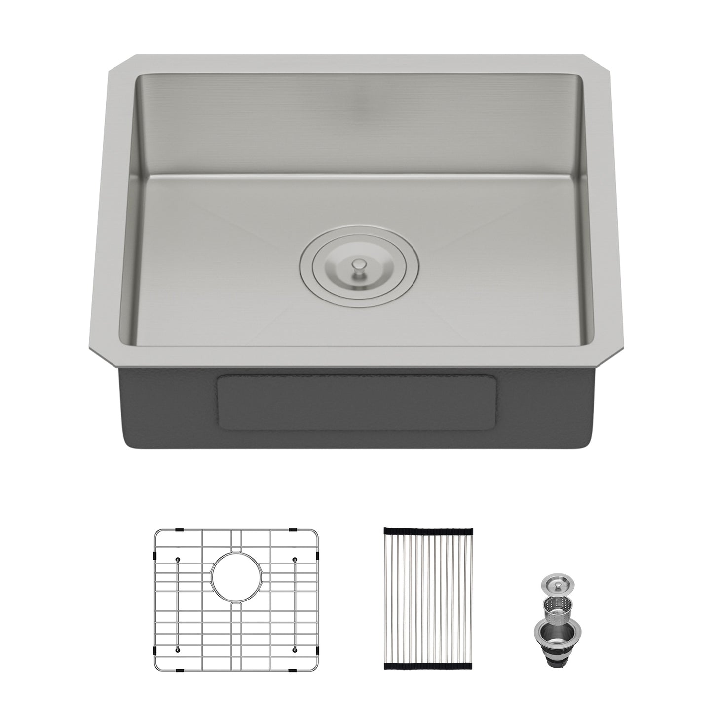 ADA-COMPLIANT Kitchen Sink, 18 Inch Undermount Sink 5.5-Inch Low Depth ADA Compliant Single Bowl 16 Gauge Stainless Steel 18 x 16 x 5.5 Inch Handmade Sinks Basin