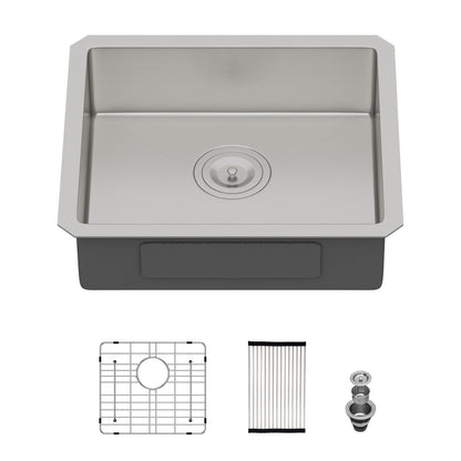 ADA-COMPLIANT Kitchen Sink, 18 Inch Undermount Sink 5.5-Inch Low Depth ADA Compliant Single Bowl 16 Gauge Stainless Steel 18 x 16 x 5.5 Inch Handmade Sinks Basin