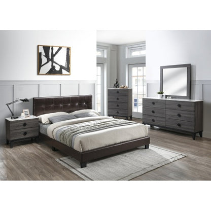Modern Grey Pine & Plywood Nightstand, Unique Leg Design Bedroom Storage Side Table