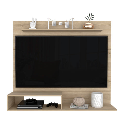 43.3 Inch Light Pine Floating Wall Entertainment Center for TVs Up To 55 Inch