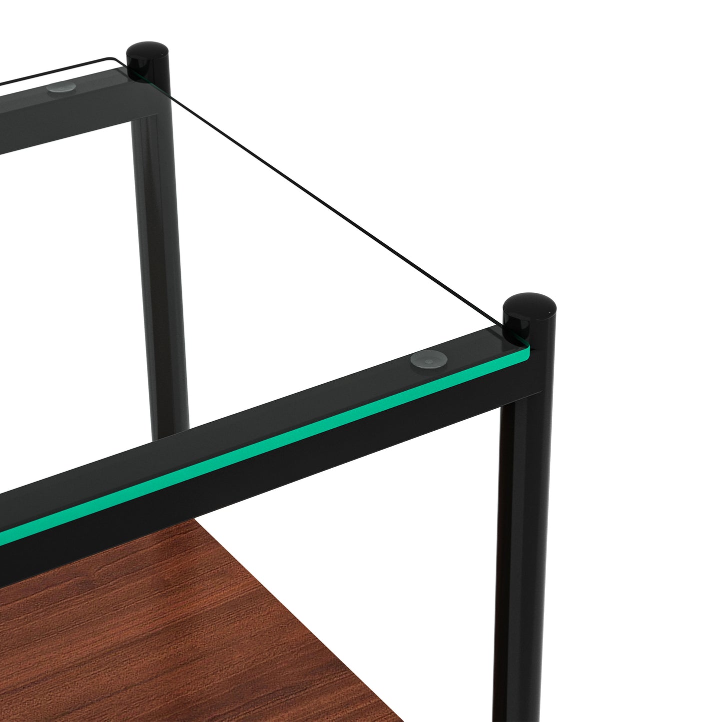 Set of 2 Rectangle End Table, Tempered Glass Tabletop with MDF layer, Modern Table for Living Room , Transparent Glass