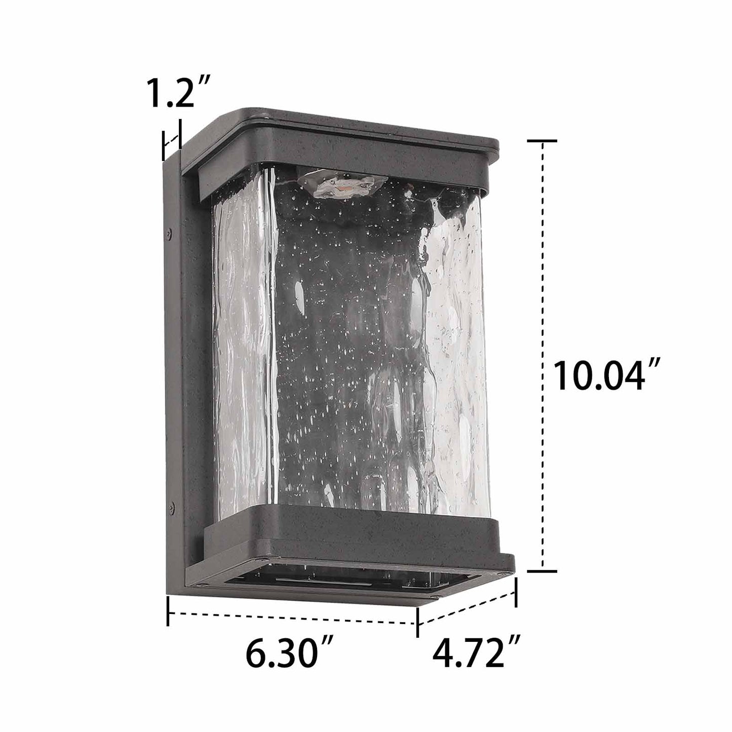 1-Light spotted black Not Motion Sensing LED Outdoor Hardwired Wall Lantern Sconce with No Bulbs Included