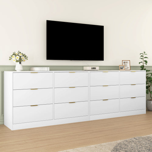 Modern 6-Drawer Dresser, Chest of Drawers for Bedroom, Living Room, Hallway, and Entryway - Large Storage Cabinet White