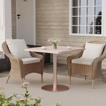 31.5inch Square Modern Tulip Dining Table with Faux Marble Sintered Stone Top
