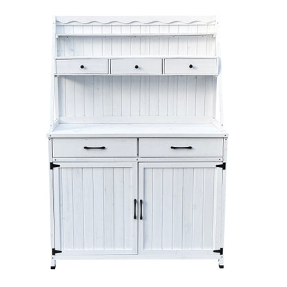 Outdoor Potting Bench Table, Tableside cabinet tool cabinet ,Wooden Gardening Table Tabletop and Storage Cabinet, Planting Table Garden Work Bench for Garden, Patio, Greenhouse