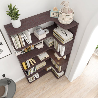 90cm Freestanding Corner Bookshelf with Anti-Tip Design