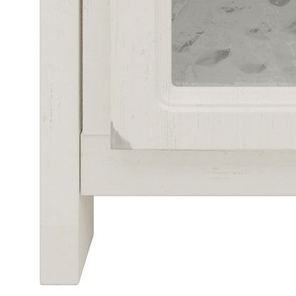 31" Farmhouse Bathroom Vanity with Ceramic Sink, Faux Aged Finish, Vintage Rustic Bathroom Cabinet with Bronze Pulls and 2 Soft-Closing Doors, Antique White