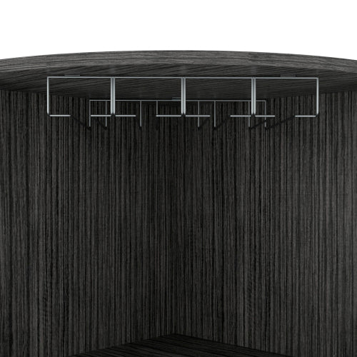 Bar Cabinet, Eight Bottle Cubbies, Two Large Open Shelves