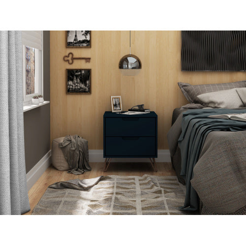 Midnight Blue Mid-Century Modern Nightstand