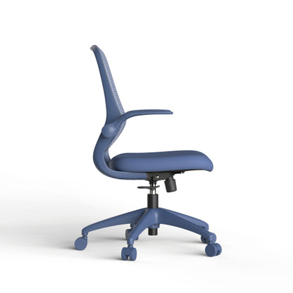 Ergonomic Color Office Chair 300lb (About 149.7kg), Home Office, Mesh Back, Integrated Molded Foam, Comfortable Sitting, Flipping Armrest, Fireproof, Rotating, Lifting Multifunctional Chair (Blue)