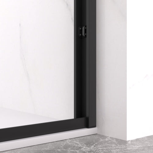 44-48"x72" Aluminum Frame Double Sliding Shower Door,Bypass Bathroom Sliding Door with Premium 5/16" (8mm)