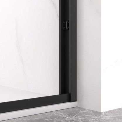 44-48"x72" Aluminum Frame Double Sliding Shower Door,Bypass Bathroom Sliding Door with Premium 5/16" (8mm)