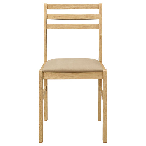 3-Piece Natural Dining Set with Drop Leaf Table and Tan Chairs