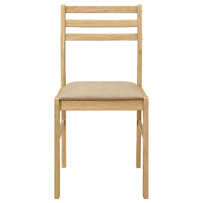 3-Piece Natural Dining Set with Drop Leaf Table and Tan Chairs