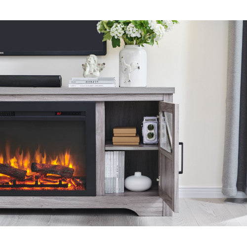 75" Fireplace TV Stand for TVs up to 80",with 44" Electric Fireplace