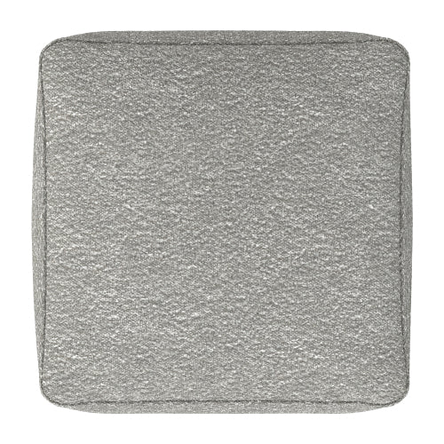 24 Inch Square Boucle Ottoman Pouf Footrest Accent Seat for Living Room Bedroom