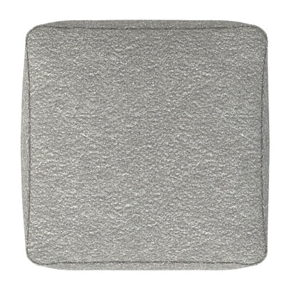24 Inch Square Boucle Ottoman Pouf Footrest Accent Seat for Living Room Bedroom