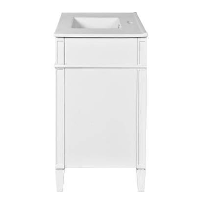 36'' Bathroom Vanity with Top Sink, Modern Bathroom Storage Cabinet with 2 Drawers and a Tip-out Drawer, Single Sink Bathroom Vanity