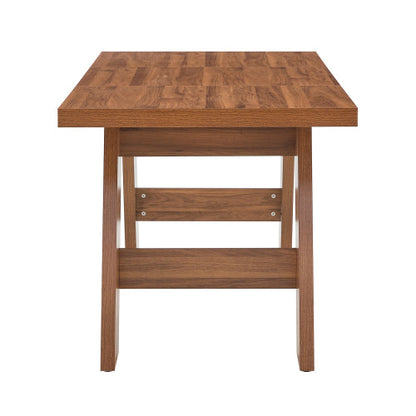 Walnut Grain MDF Dining Table with Outward-Sloping Legs