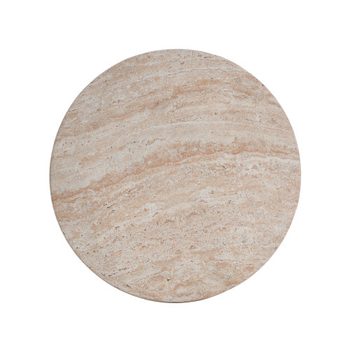 Outdoor/Indoor Travertine Lightweight Concrete Side Table