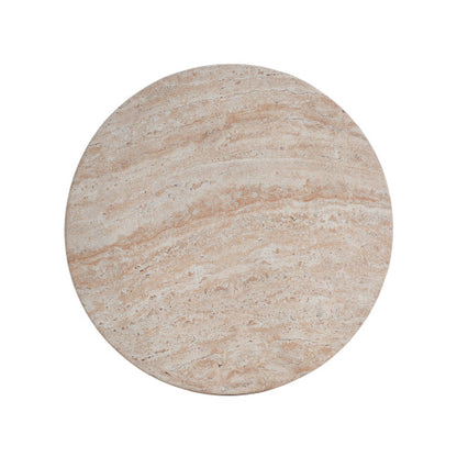 Outdoor/Indoor Travertine Lightweight Concrete Side Table