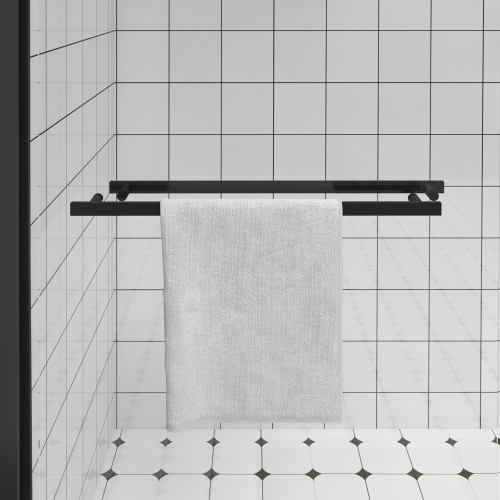 56-60"x74" Aluminum Frame Double Sliding Shower Door,Bypass Bathroom Sliding Door with Premium 1/4" (6mm) Clear Tempered Glass, Black Hardware Sliding Glass Shower Enclosure,Matte Black Finished