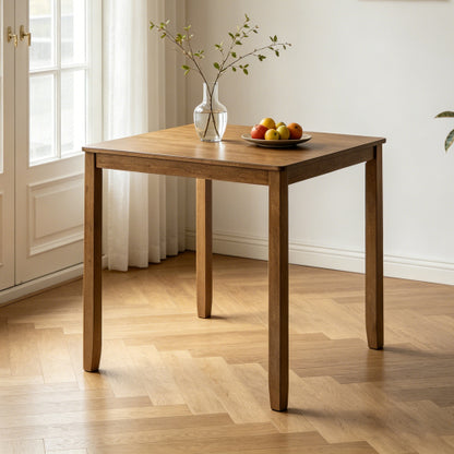 34.5inch Oak Square Counter Height Dining Table for 4, Small Space Kitchen Table