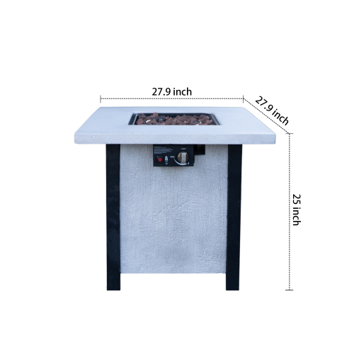 25" H Outdoor Patio Propane Gas Fire Pit Table - 50,000 BTU High-temperature-resistant carving process for environmentally friendly materials with the effect of charcoal grain