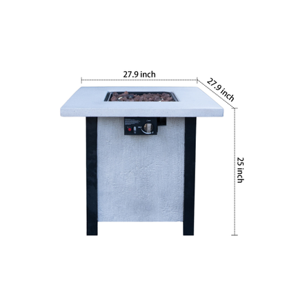 25" H Outdoor Patio Propane Gas Fire Pit Table - 50,000 BTU High-temperature-resistant carving process for environmentally friendly materials with the effect of charcoal grain