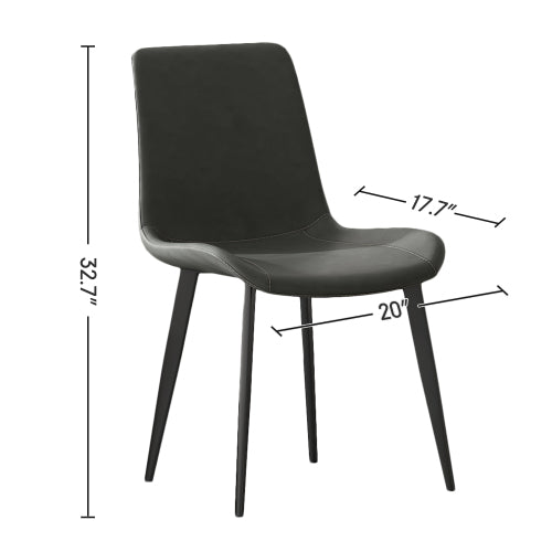 Upholstered Dining Chairs with Metal Legs, Set of 2, Gray
