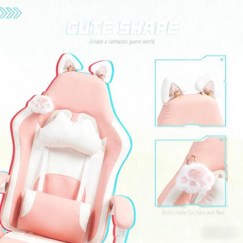 Gaming Chair with Footrest,Racing Gamer Chair, Headrest and Lumbar Support, For Home and Office