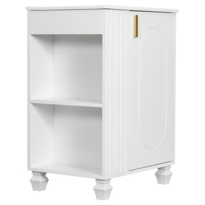 24" Bathroom Vanity with Sink, Bathroom Cabinet with Door Shelf, Side Open Storage, Solid Wood Frame,Soft Closing Door, White