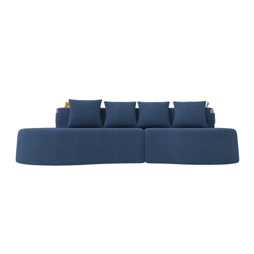 Modern Curved Sectional 3 Seat Minimalist Elegant Half Moon Sofa Compressed Modular Sectional Sofa for Living Room, Office, Apartment