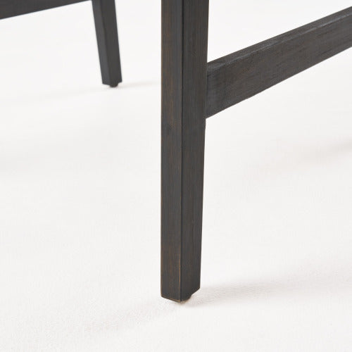 Outdoor Weather Resistant Acacia Wood  Dining Chairs (Set of 2), Dark Gray Finish