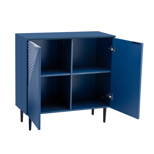 Modern Geometric Door Side Cabinet Home Accent Storage Cabinet With Metal Legs Adjustable Shelf & Anti-Tipping Device