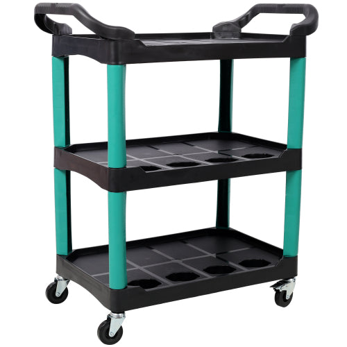 3 Tier Rolling Auto Detail Cart With Wheels,Car Wash Organizer for Detailers Garage, Workshop, Repair Shop, Storage Tool, Green&Black