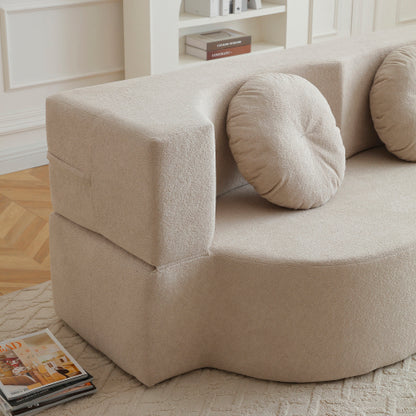 Khaki TwinSize Folding Floor SofaBed Futon Loveseat,No Assembly
