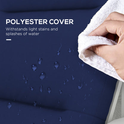 Outsunny 2 Piece  Chair Cushions, 59 x 20.5 x 2 inch Outdoor Chair Cushions for Fire Pit Chairs with Seat, Back, Ties, Water Repellent Replacement Patio Seat Pads, Blue