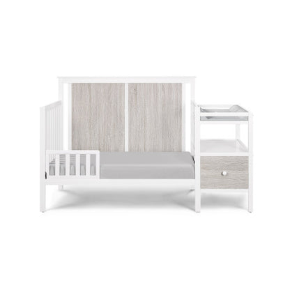4-in-1 Crib and Changer Combo White/Rockport Gray