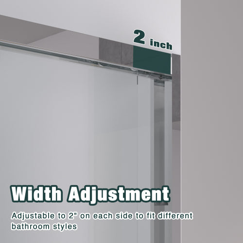 44-48"x76" Aluminum Frame Double Sliding Shower Door,Bypass Bathroom Sliding Door with Premium 1/4" (6mm) Clear Tempered Glass, Chrome Hardware Sliding Glass Shower Enclosure,Chrome Finished