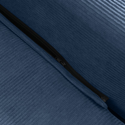 81 inch  Blue Corduroy 3-in-1 Boneless Convertible Floor Sofa-Bed with Pillows