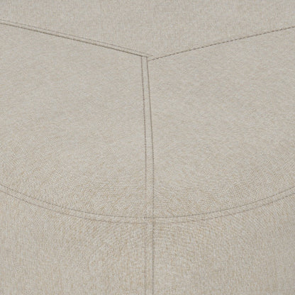 Small Ottoman Linen Upholstered Accent Footstool for Living Room Bedroom