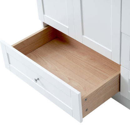 36 inch Shaker Style Free-Standing Bathroom Vanity Cabinet with Ceramic Sink, 4 Soft-close Drawers and 2 Soft-close doors