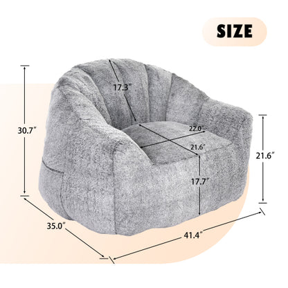 Adults Armrest Bean Bag Chair High-Density Foam Lazy Sofa