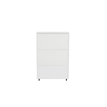 White 5-Drawer Dresser with handles – Modern Storage Cabinet