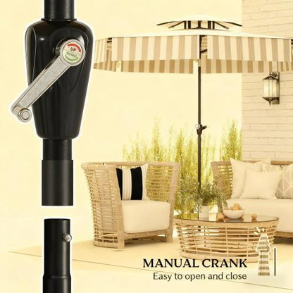 Outdoor Market Umbrella,Patio Umbrella,2-Tier Vented Patio Table Umbrella with Crank 8 Ribs,Tiltable Porch Umbrella,for Outdoor