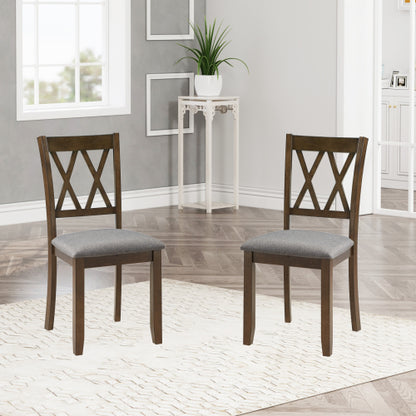 Dining Chairs Only, Wooden Dining Chairs Set of 4, Kitchen Chair with Padded Seat, Upholstered Side Chair for Dining Room, Living Room, Walnut