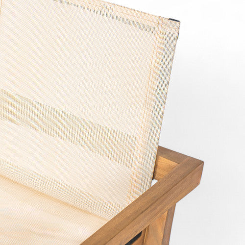 BELFAST DINING CHAIR,Set of 2,Teak Frame+ Beige Textile